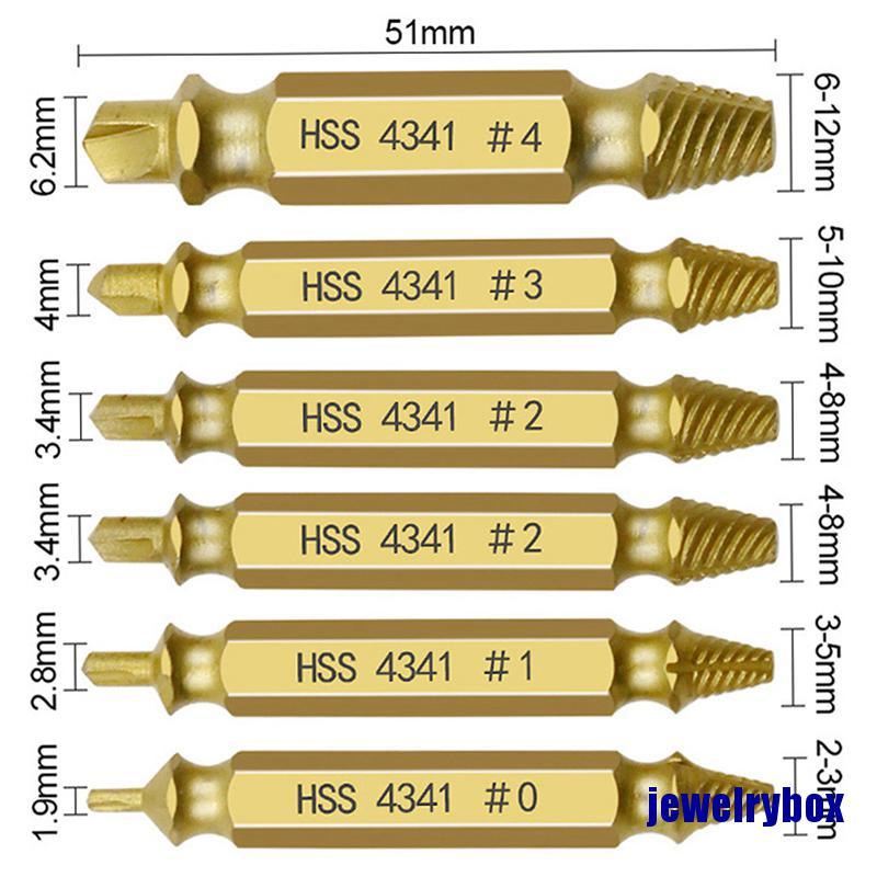 6 Pcs / set Ekstraktor Sekrup Rusak