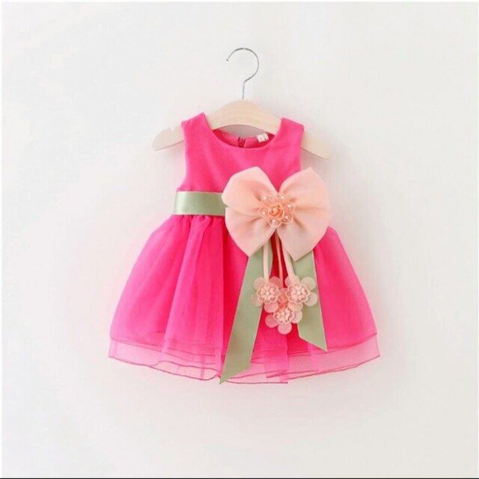 DISKON BAJU BAYI PEREMPUAN / DRESS PESTA ANAK BAYI PEREMPUAN PINK / HF100 BAJU MERMAID