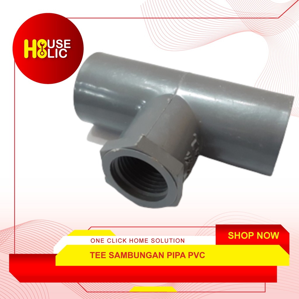 Tee Drat Dalam Pvc 3/4&quot; x 1/2&quot; Inch / Fitting Sambungan Pipa T DD Pvc