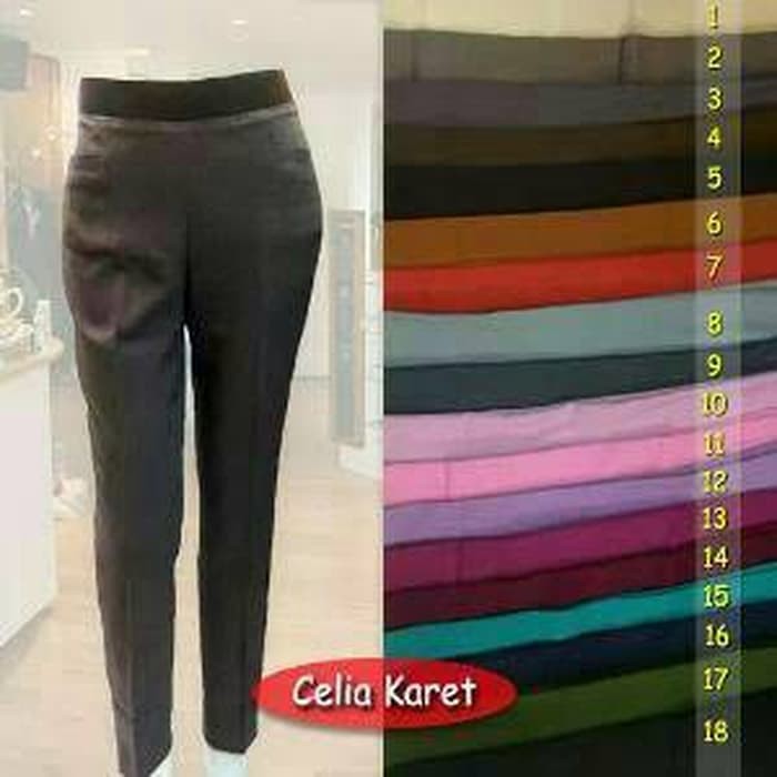 Celana Kain Cewek 8L 9L W86H2 C998 Fashion Bawahan Clana Kul GB341  Kerja Merk Celia Bahan Pinggan
