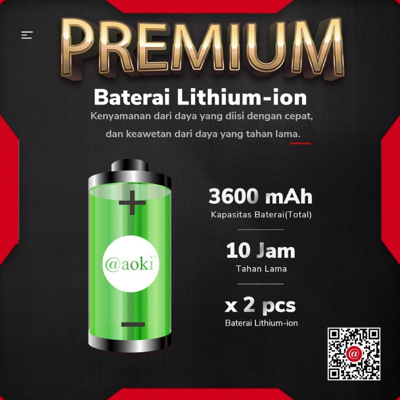 Aoki S-060 Senter Kepala Loreng Profesional 60W 3600mAh IP65