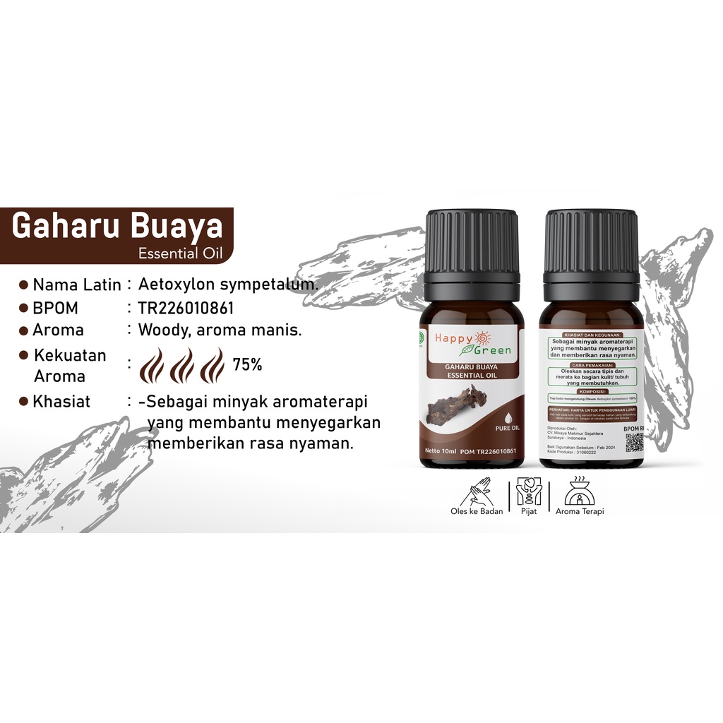 BPOM approved Agarwood Buaya Essential Oil - Aetoxylon Essential oil Minyak Gaharu Buaya Murni garansi uang kembali