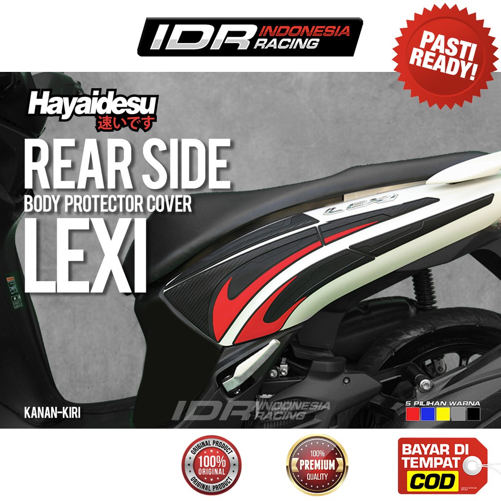 Hayaidesu Rear Side Cover LEXI Kiri Kanan Stiker 3D Yamaha