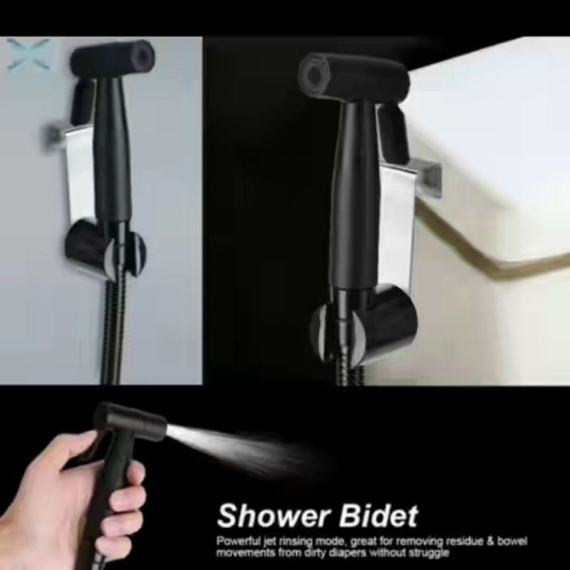 jet shower stainles hitam / shower bidet hitam
