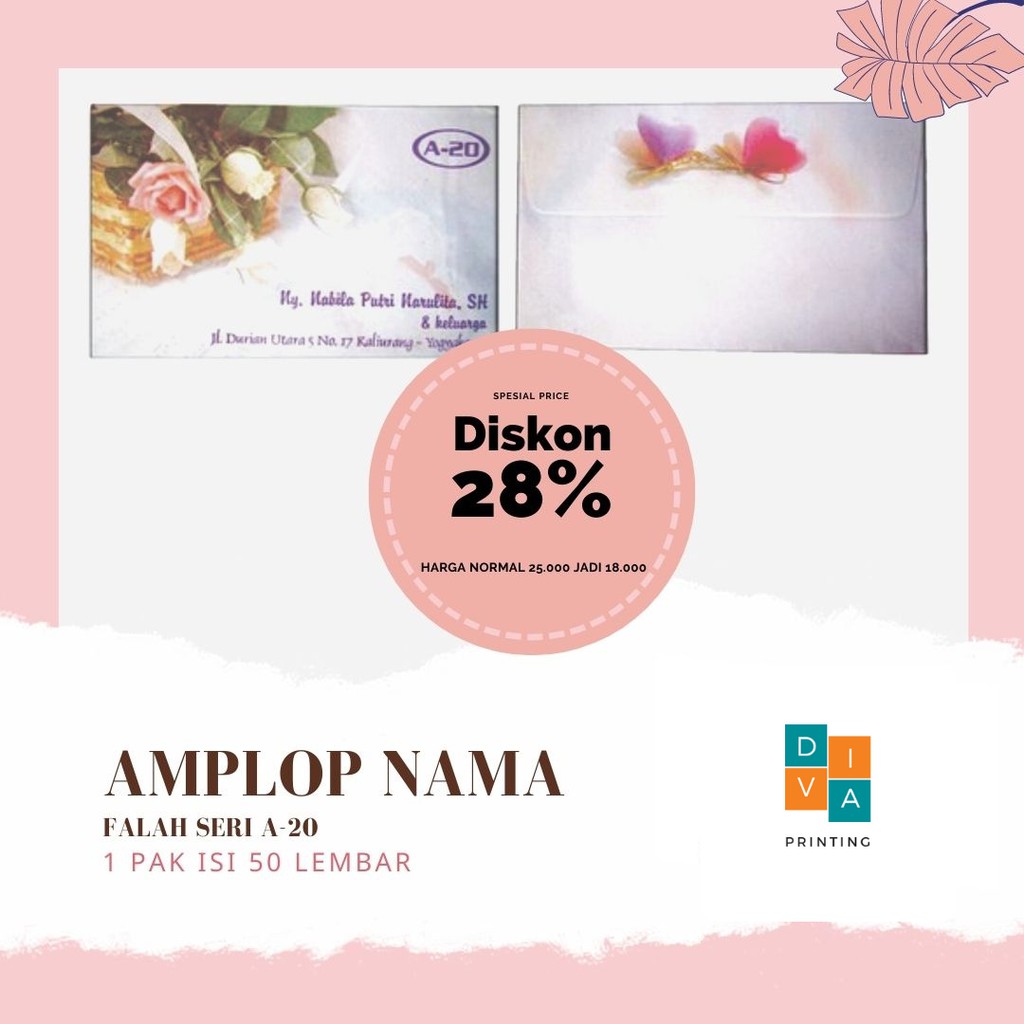 

AMPLOP NAMA | AMPLOP KONDANGAN | AMPLOP FALAH | SERI A-20 | GIFT ENVELOPE | ENVELOPE