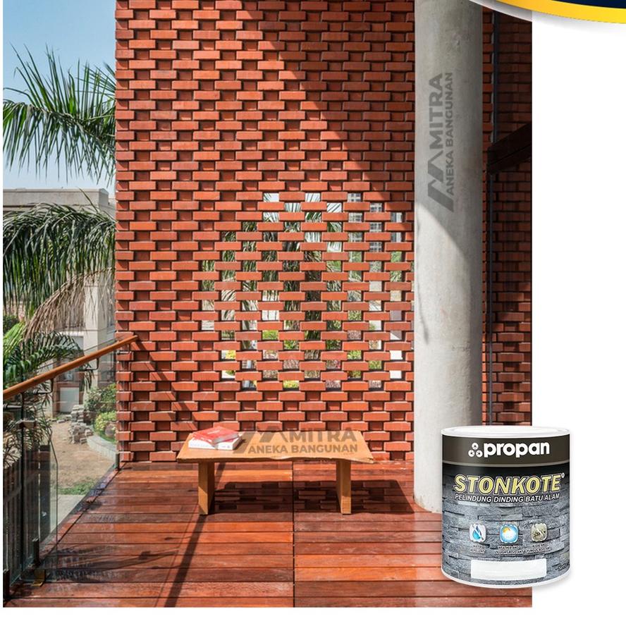 PROPAN STONKOTE CAT BATA MERAH / COATING BATU ALAM / CAT PELINDUNG PELAPIS  DINDING BATU ALAM WARNA 
