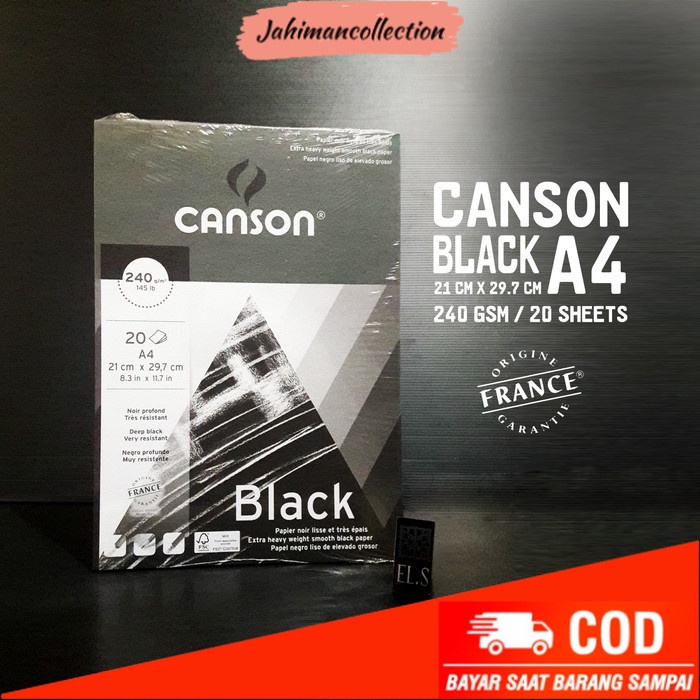 

✨ BISA COD ✨ Canson Black A4 240 GSM