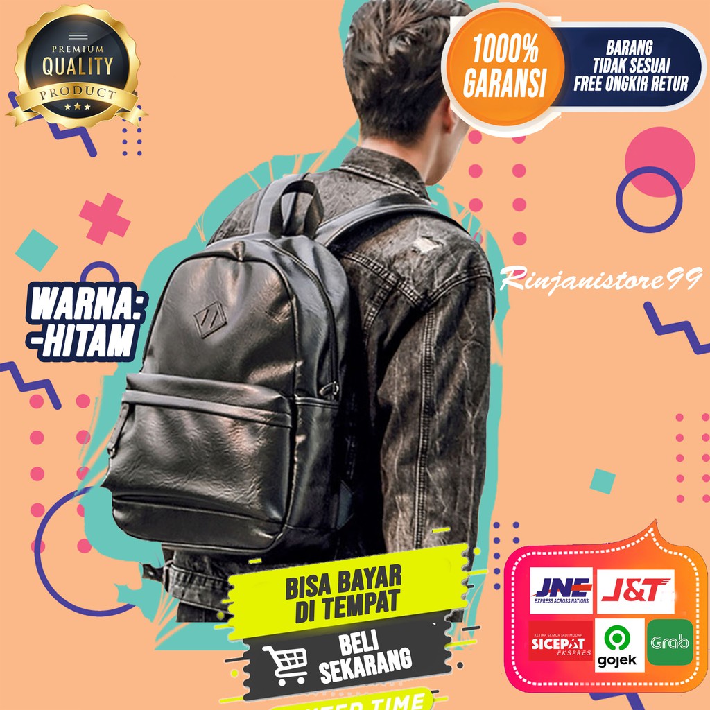 Tas Ransel Kulit Pria Tas Punggung Premium Backpack New Branded Import Asli Murah F80