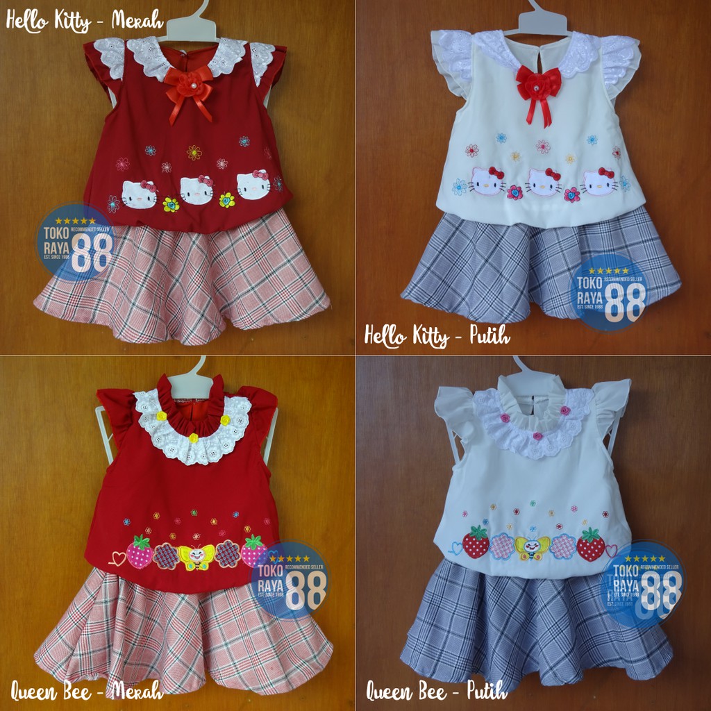 Sdr Rf05 Setelan Dress Bayi Red Forest 6 24 Bulan