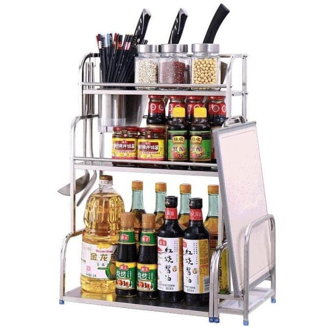 Rak Pisau Dapur Stainless 3 Susun. Rak Bumbu Dapur.Rak Serbaguna Ds861 Lakulaku76
