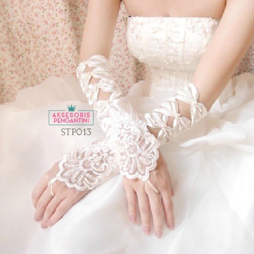 [STOK TERBATAS] SARUNG TANGAN LACE GLOVES PENGANTIN AKSESORIS WEDDING WANITA STP013