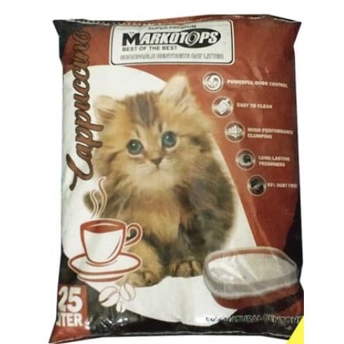 Pasir Kucing Markotop Gumpal Wangi 25L Cat Sand Cat Litter