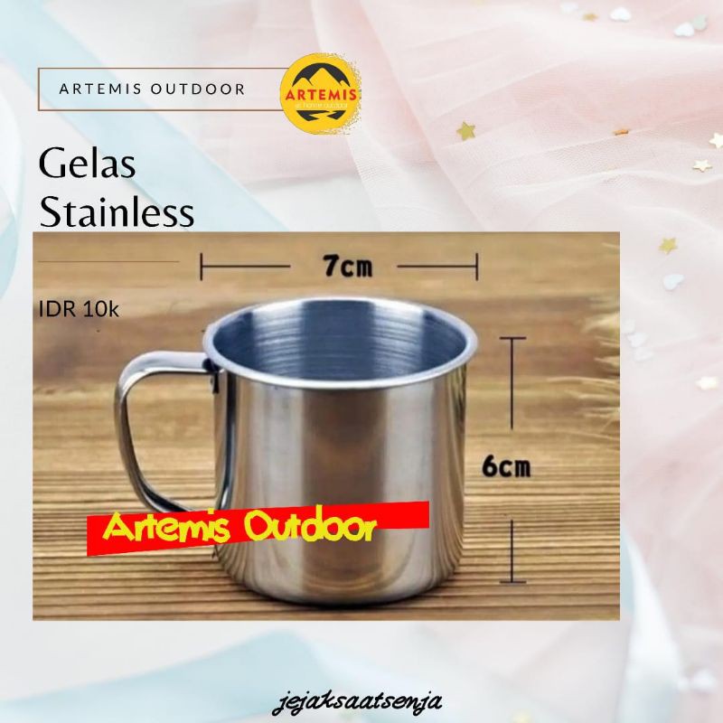 gelas cangkir gunung / mug stainless steel cangkir kopi murah