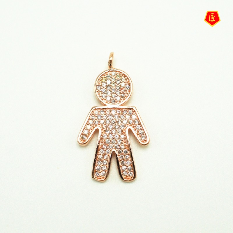 [Ready Stock]European and American Boys and Girls Couple's Pendant Micro-Inlaid Full Diamond