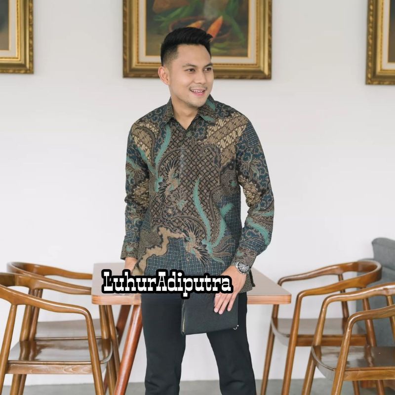 BAJU BATIK LENGAN PANJANG PAKAIAN KEMEJA BATIK PRIA LAKI LAKI LENGAN PANJANG PREMIUM ASLI LAPIS FURI