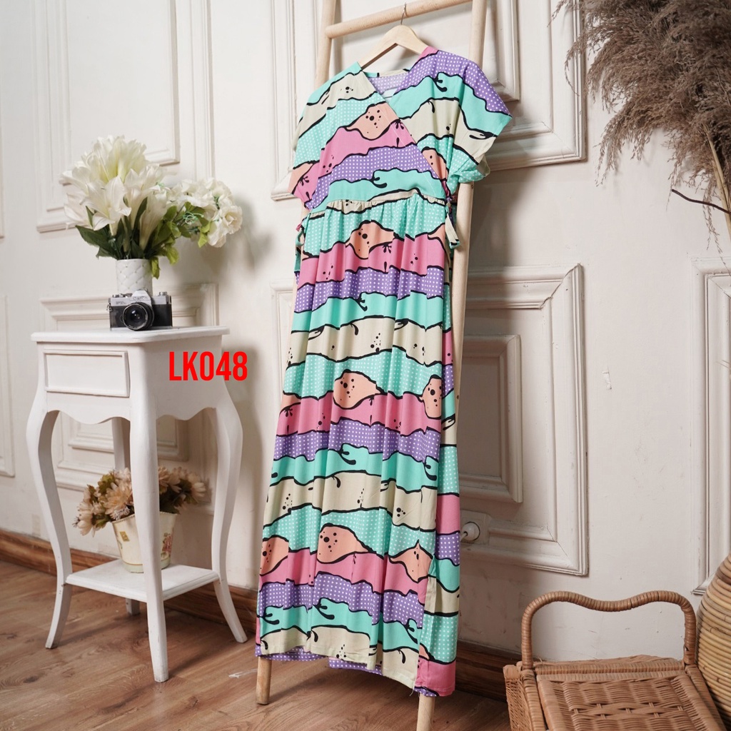 Daster Kimono Busui Panjang Semata Kaki Daster Viral Kekinian-LK048