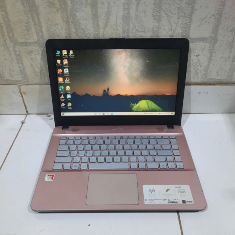 Laptop Asus X441B Amd A4-9125 Ram 4GB HDD 1TB Vga amd radeon R3 graphic layar 14 inch windows 10 mulus