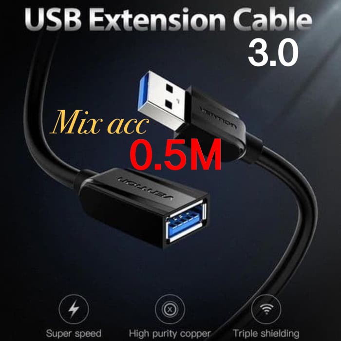 [A45 - 3M] Vention Kabel Extension / Perpanjangan USB 3.0 Male Female