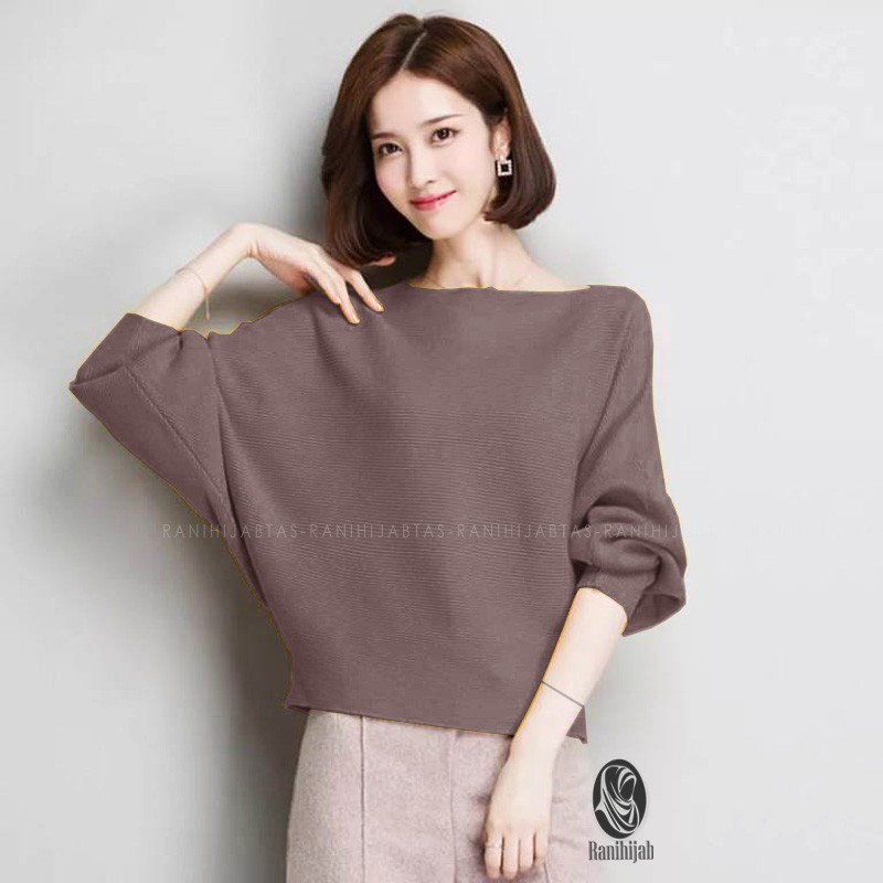 SWEATER BATWING KALONG PREMIUM OVERSIZE SWEATER OVERSIZE WANITA KOREANSTYLE TERMURAH RH