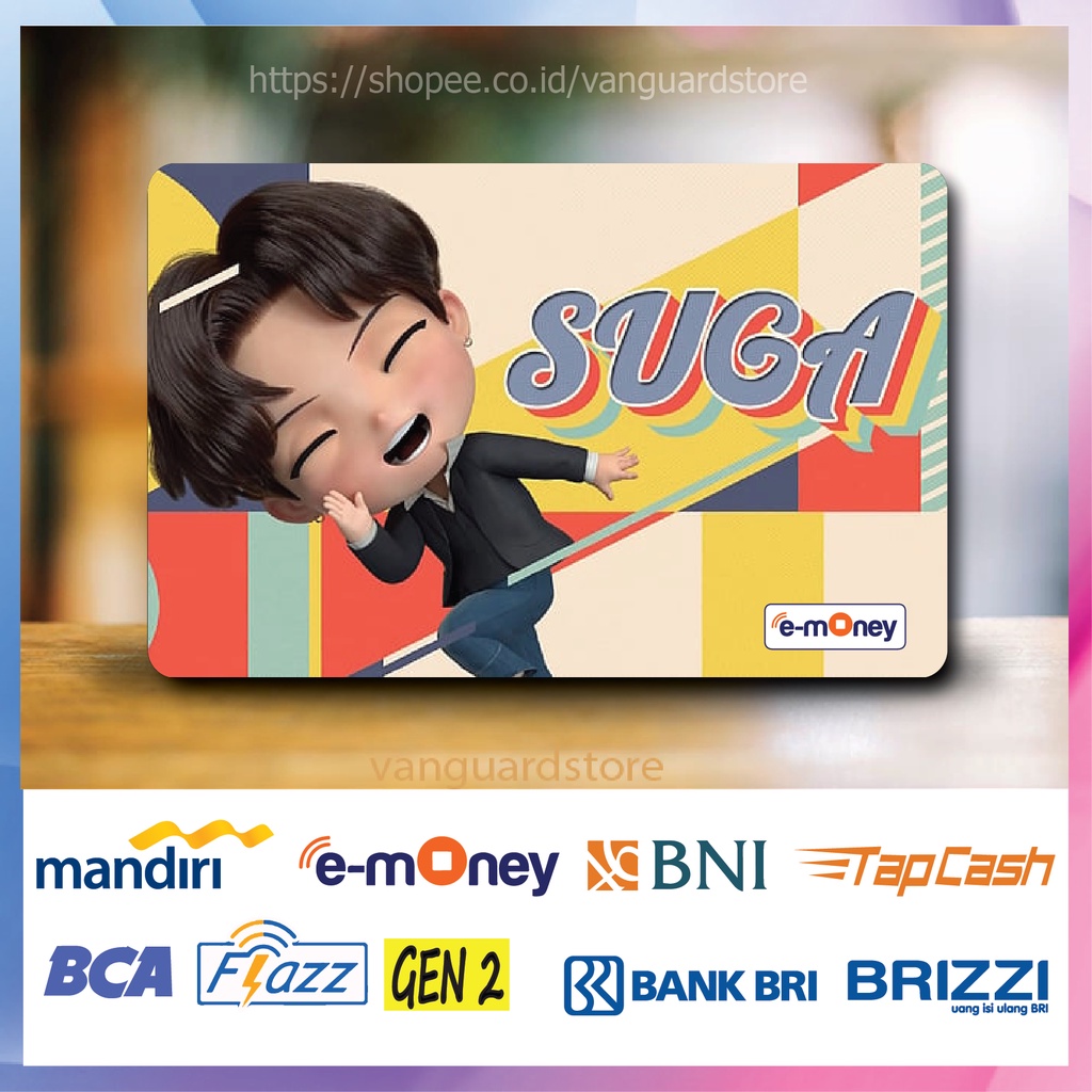 KARTU E MONEY E TOLL KOREA BTS KPOP SUGA EMONEY MANDIRI FLAZZ BCA BNI TAPCASH BRIZZI BRI - 1 SISI