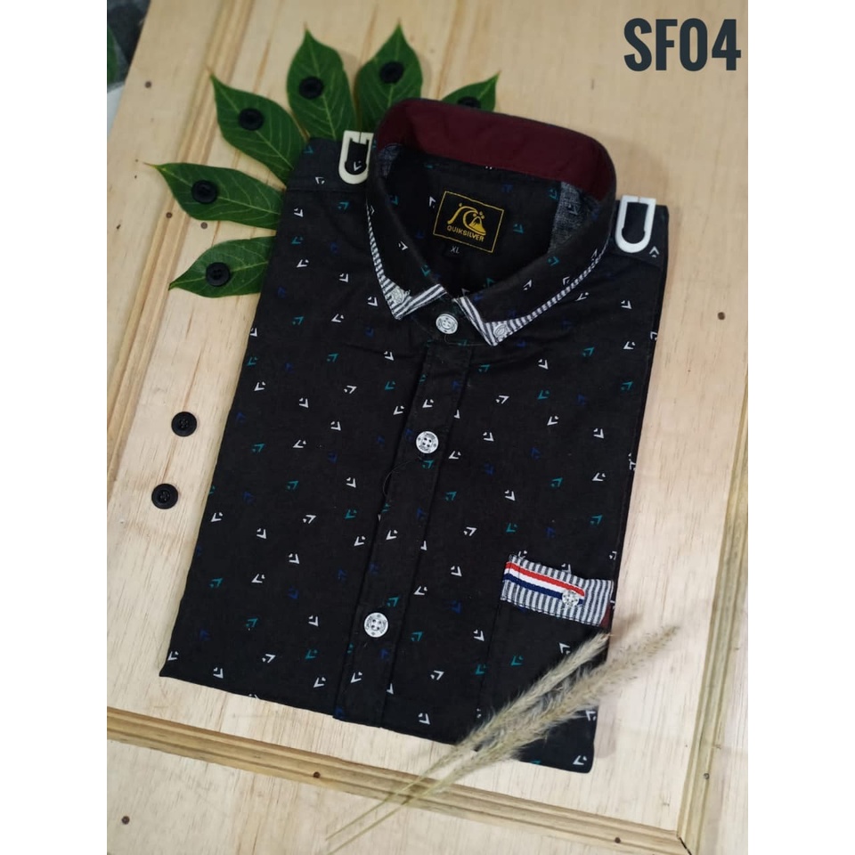 Kemeja Surfing Pria Lengan Pendek Motif Terbaru Variasi Di saku dan Leher Hem Pendek Cowok Distro Size M L XL Termurah