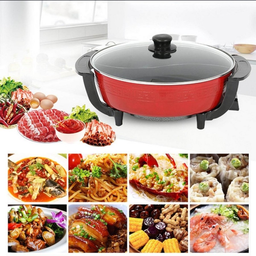 HotPot Dual Panci Suki Listrik Panci Sekat Elektrik Shabu Portable