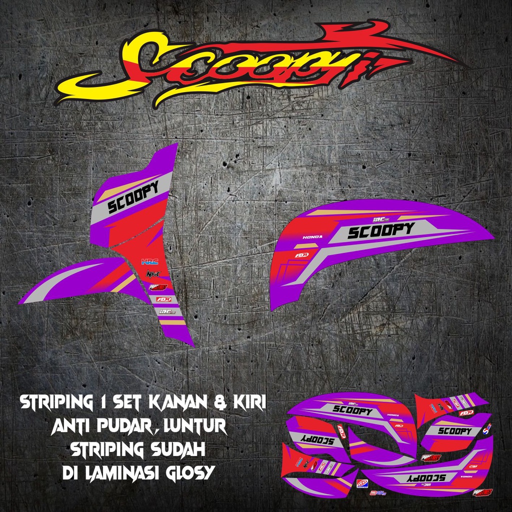 STRIPING STICKER VARIASI SCOOPY DONAT RACING