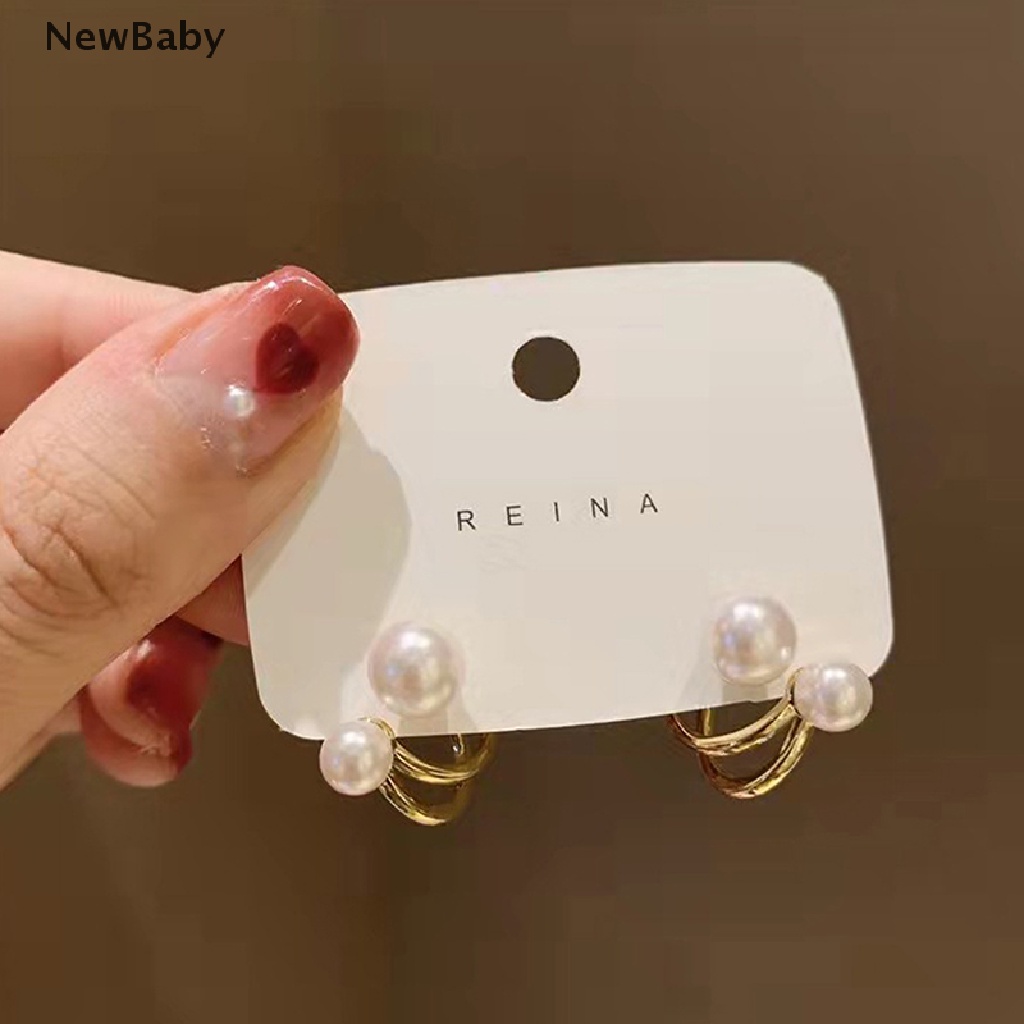 Anting Stud Mutiara Gaya Retro Korea Untuk Pesta Natal