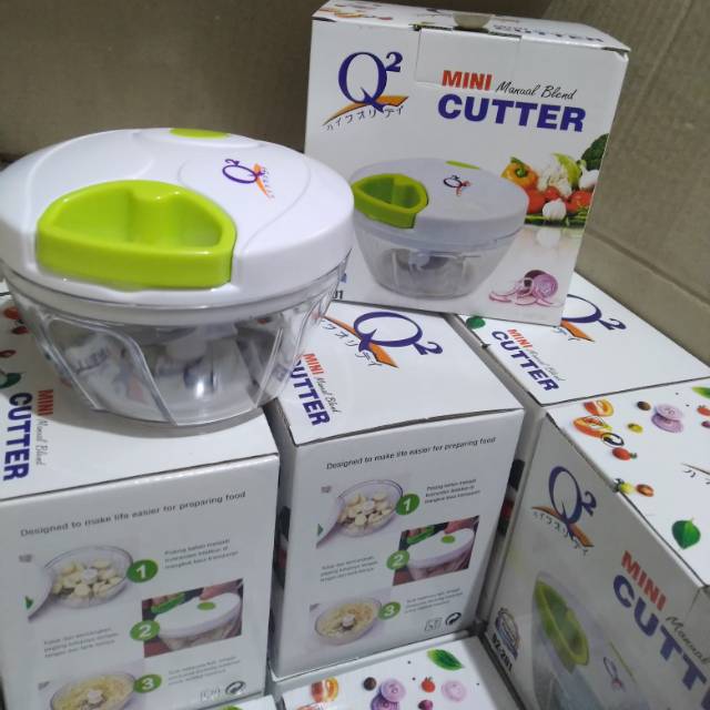 Mini Cutter Q2 / Mini Cutter Pencacah Onion Slicer / Pemotong Bawang Serbaguna / Penghalus Bawang