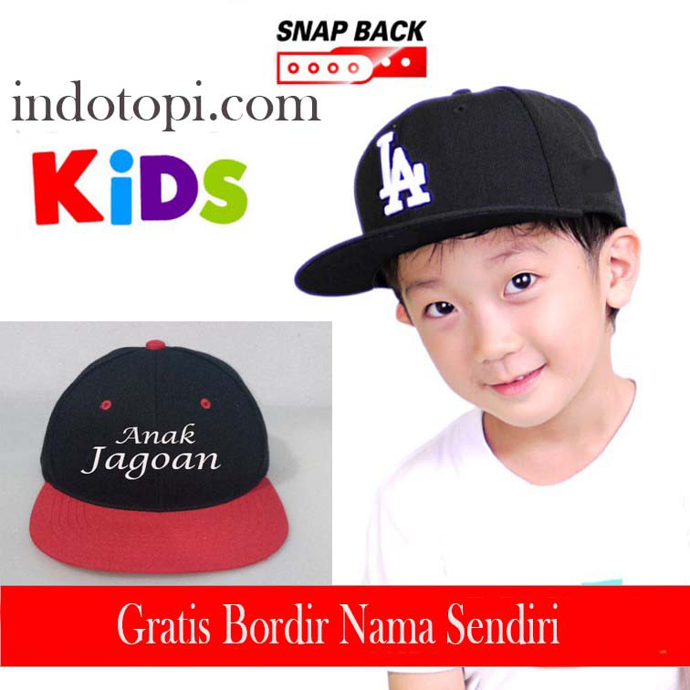 GRATIS CETAK NAMA BORDIR TOPI SNAPBACK ANAK HIPHOP