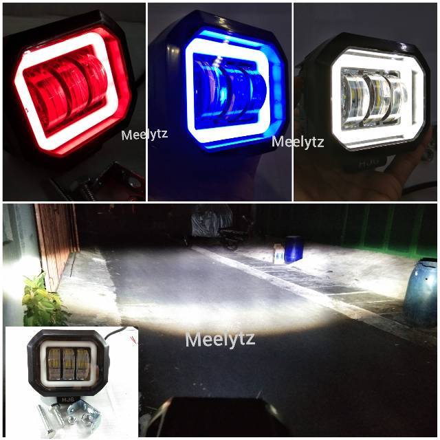 Lampu tembak sorot LED CWL 3 mata lensa 6D 60watt HJG cree angel eye Kotak