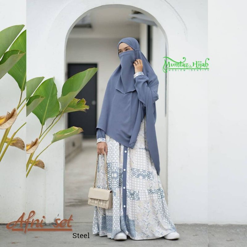 set syar'i set (free cadar) Afni set by Mumtaz hijab