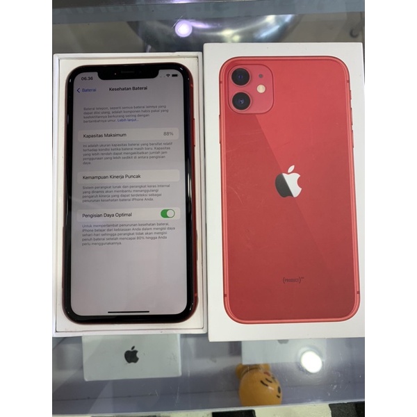 iPhone 11 64GB ReD Resmi Apple Singapore Second hand Fullset Lengkap Asli Bukan Oem/dilengkapi