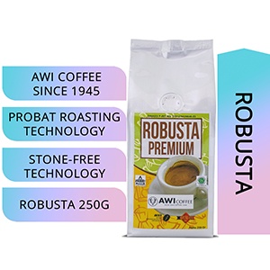 

AWI COFFEE KOPI ROBUSTA SIDIKALANG PREMIUM 250gr | EXPORT Quality | VARIASI Biji/ Bubuk