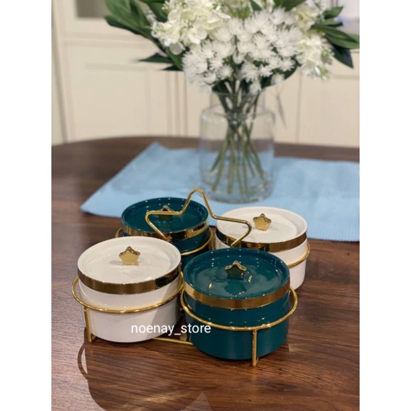 Informa Serving Bowl Wadah Saji Appetite Set 5 Pcs Lancy Mangkuk Saji Dengan Rak