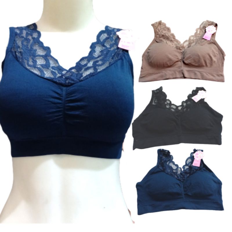 BRA SPORT FEMA RENDA BUSA BRALETTE OLAHRAGA PUSH UP GYM