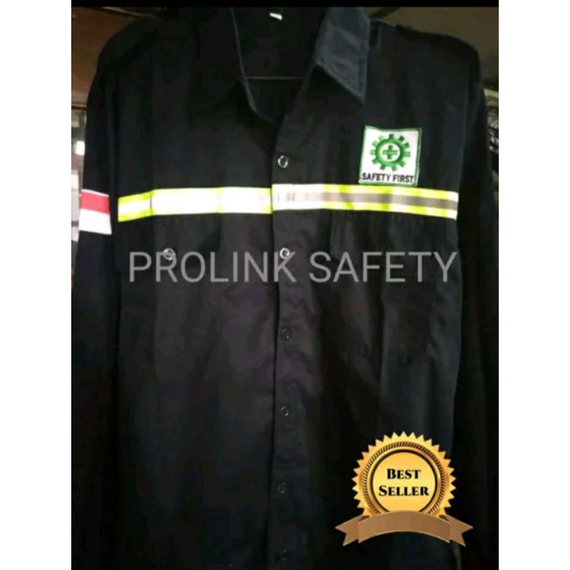 SERAGAM BAJU SAFETY DONGKER SCOTLIGHT HIJAU KANCING