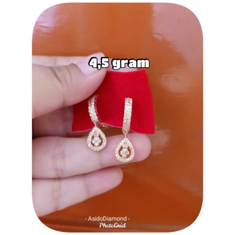 Berlian medan anting ring labu gantung.