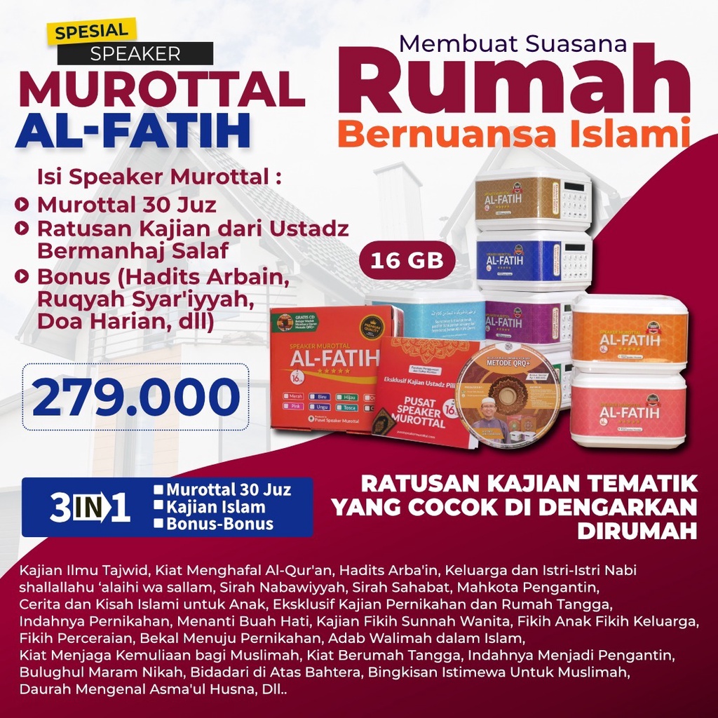 Speaker Murottal Ya Bunayya & AL Fatih Serta Ya bunayya Mini