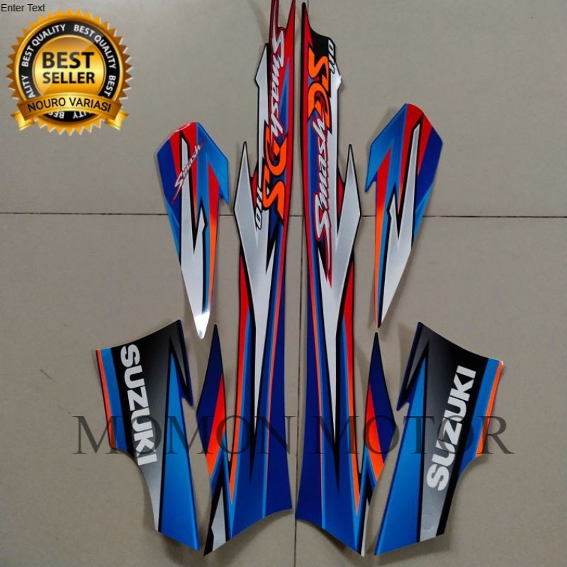 Sticker striping suzuki smash 110 ds 2003 2004 2005 hitam biru
