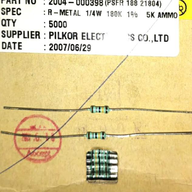 Jual 180kohm 1/4watt 180k 1/4w 1% metal Resistor mttban99 Buru Order ...
