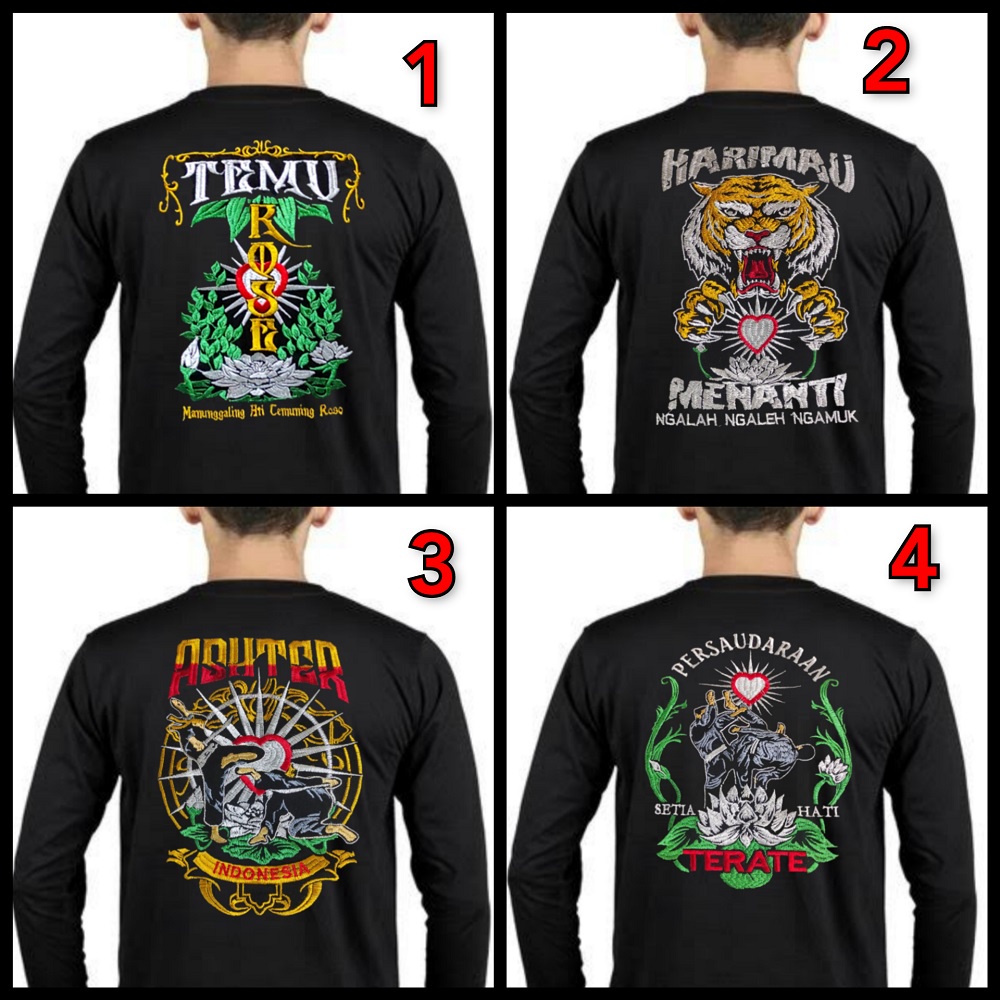 KAOS PSHT LENGAN PANJANG BORDIR TERBARU-KAOS PSHT DISTRO-KAOS PSHT KEREN-KAOS TERATE-KAOS SH TERATE