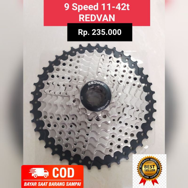 Sprocket 9 Speed Casette 11-42t Redvan