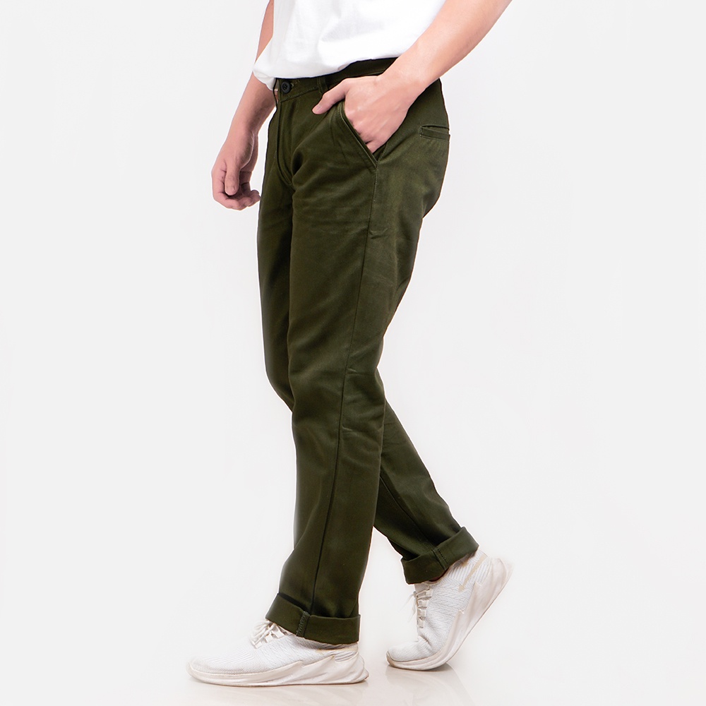 CELANA PANJANG CHINO PRIA SLIMFIT HIJAU ARMY
