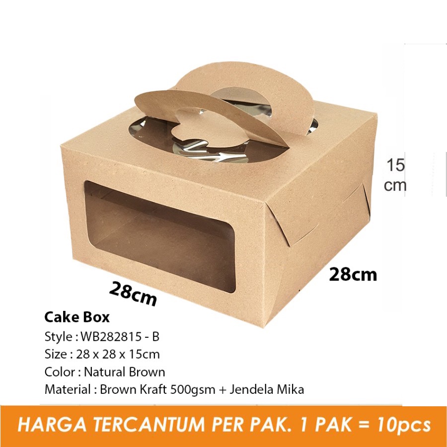 

Kotak Kue Jinjing Cake Box Mika Kardus Kemasan Makanan Food Packaging Dus Coklat 22x22x10cm Isi 10