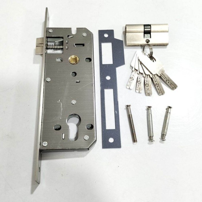 Kunci Pintu Rumah + Silinder KOMPLIT TOTTI BLACK BESAR (G7112)