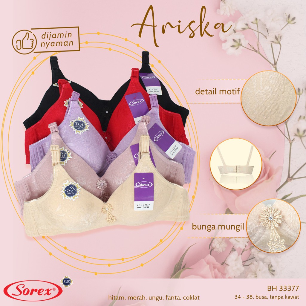 babybear Bra Bh Sorex 33377 Tanpa Kawat Busa Tipis