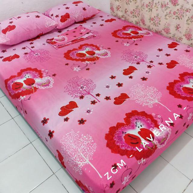 Sprei Homemade Motif Anak Dan Dewasa Bunga Motif Red Shabby