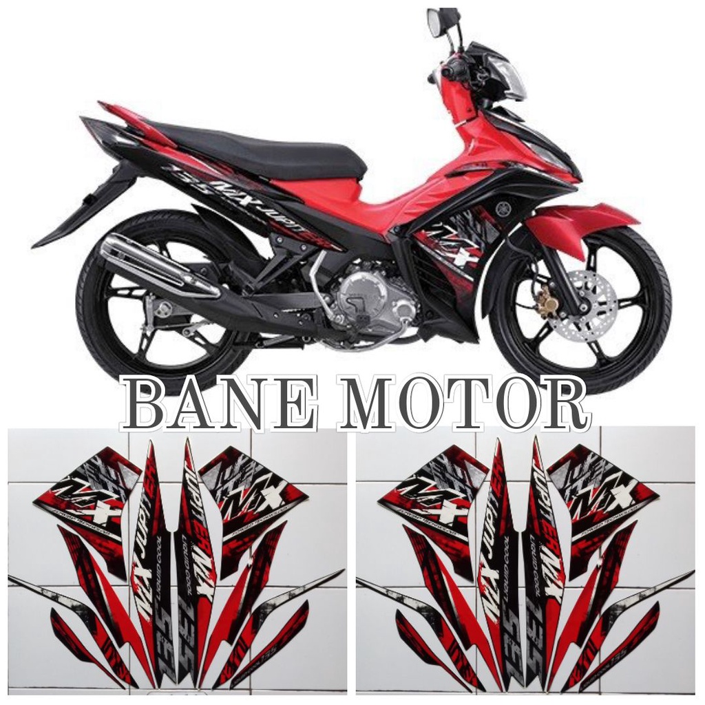 stiker Jupiter MX 135 hitam merah 2014 - striping Jupiter MX new 135
