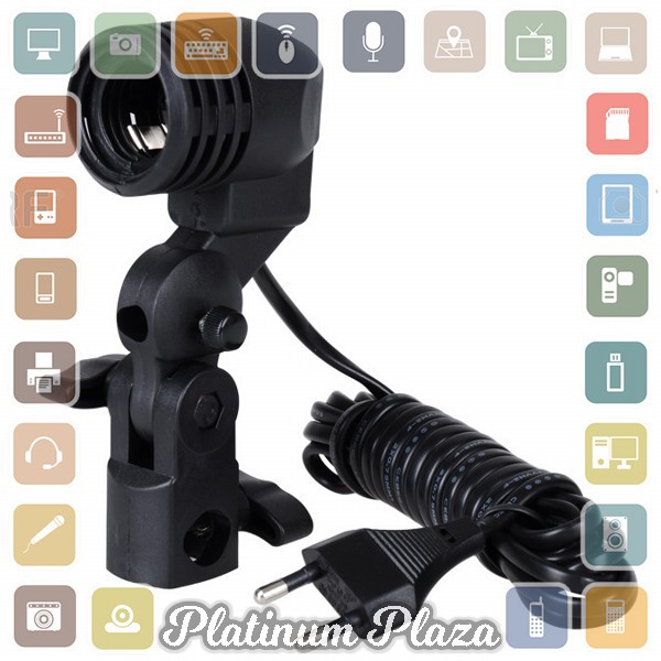 Lamp Holder Single Socket E27 dengan Dudukan Payung - Black`8OV9E1-